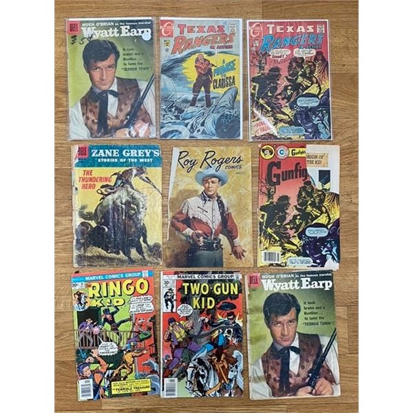 8 Comic Books - Western: Wyatt Earp, Texas Rangers, Zane Grey ...