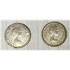 Image 2 : 1955, 1958 Canadian Ten Cent Silver Coins x 2