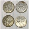 Image 1 : 1968 Canadian Twenty-Five Cent Coins x 4