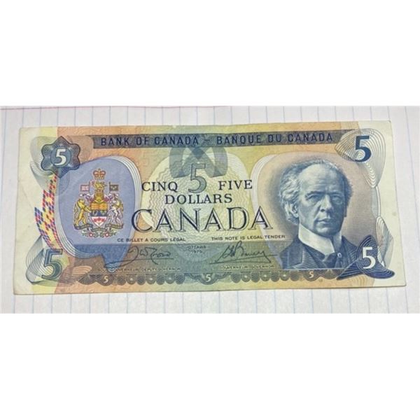 1979 Canadian Five Dollar Bill $5