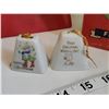 Image 2 : Vintage Christmas assortment. Porcelain bells, made in Japan. Mica snow, shovel door hanger & songbo