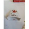 Image 6 : Vintage Christmas assortment. Porcelain bells, made in Japan. Mica snow, shovel door hanger & songbo