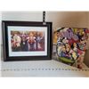 Image 1 : Framed Disney print of female villains & a disney book of more Villains.