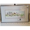Image 1 : Framed water colour of Saskatoon Sk. Bridge & city. Signed by artist Paul Jacoby.