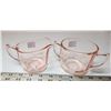 Image 3 : Pink Drepression glass, Cream & Sugar set