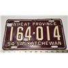 Image 1 : 1954 Saskatchewan Licence plate