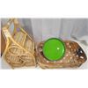 Image 2 : Wicker wine rack - 1930s Splint wicker basket & tray