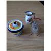 Image 2 : Miscellaneous books/salt & pepper shaker/small enamel pot/religious coasters