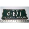 Image 1 : 1956 Saskatchewan trailer license plate