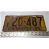 Image 1 : 1928 Ontario License Plate