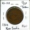 Image 1 : 1832 Nova Scotia 1/2 Penny Token, NS-1D3