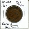 Image 2 : 1832 Nova Scotia 1/2 Penny Token, NS-1D3