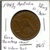 Image 1 : 1943I  Australia 1 Penny, Rare,  Bombay Mint