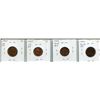 Image 2 : Lot of 4 varieties 1965 Canada 1¢:  SmB/Ptd 5, SmB/Bl 5, LgeB/Bl 5, LgeB/Ptd 5