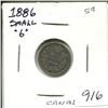 Image 1 : 1886 Sm '6' Canada Silver 5¢