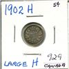 Image 1 : 1902H Lge 'H' Canada Silver 5¢