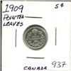 Image 1 : 1909 Pointed Leaves Canada Silver 5¢