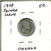 Image 2 : 1909 Pointed Leaves Canada Silver 5¢