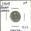 Image 1 : 1909 Round Leaves Canada Silver 5¢