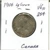 Image 2 : 1906 Large Crown Canada Silver 25¢