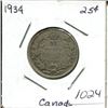 Image 1 : 1934 Canada Silver 25¢