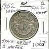 Image 1 : 1952 Wide Date, 2 close to hoof, Canada Silver 50¢