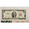 Image 3 : Lot of 2 U.S. notes. 1957B $1 Silver Certificate with Blue Seal and 1953C Red Seal $2. VF.