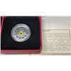 Image 2 : 2017 Zodiac (Leo) $3. 99.99 pure Silver with Swarovski crystal. In case and box of issue. Proof.