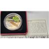 Image 2 : 2017 Canoe to Tranquil Times $20. 99.99 pure Silver. 3-D coin with wooden canoe in case and box of i