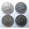 set of 4, Canada 1873-1973 Horse quarters