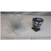 Image 1 : Frosted glass flower candle holder & Mosaic candle holder
