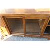 Image 4 : Wood entertainment/TV stand, with glass sliding doors