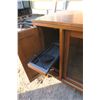 Image 5 : Wood entertainment/TV stand, with glass sliding doors