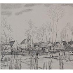 J.E.LABOUREUR H.Signed Etching French 1932