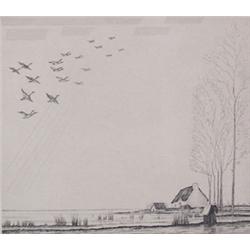 J.E.LABOUREUR H.Signed Etching French 1932