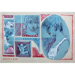 GERTI RUBINSTEIN Collage Israeli Romanian 1971