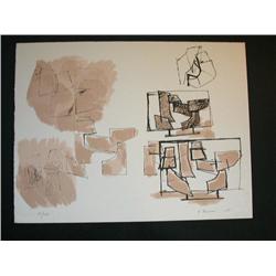 YEHIEL SHEMI Litho Abstract Israeli Art