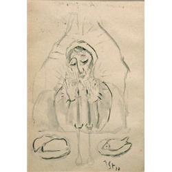 J.STEINHARDT Drawing 1917 Judaica Jewish 