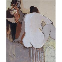 ITZCHAK TARKAY Signed Oil Painting Israeli 