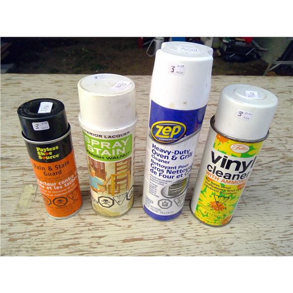 H.D. oven & grill cleaner, vinyl cleaner, rain guard & walnut stain