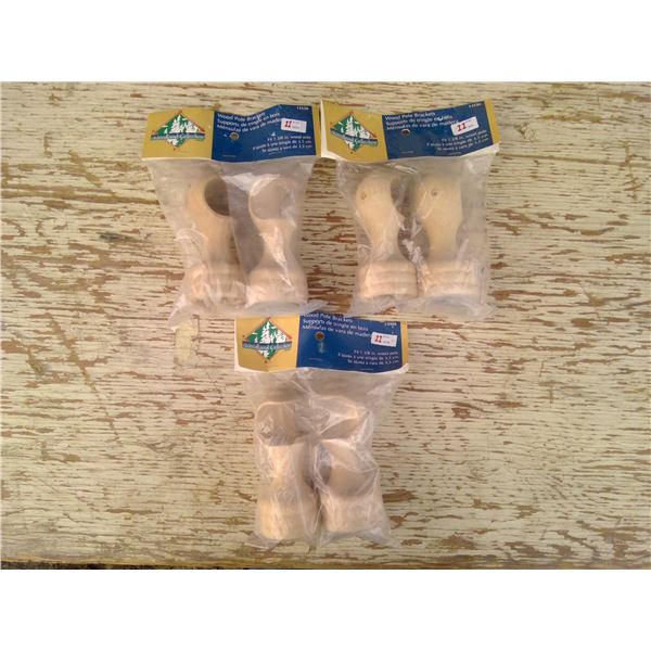 3 pkg wooden brackets