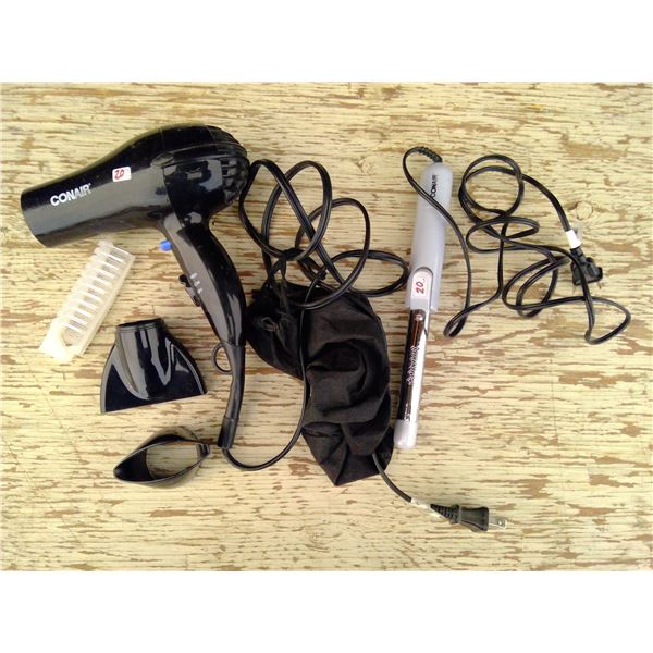 ConAir hair dryer & curing iron