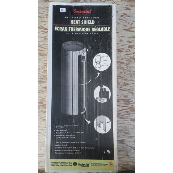 Heat shield, adjustable stove pipe