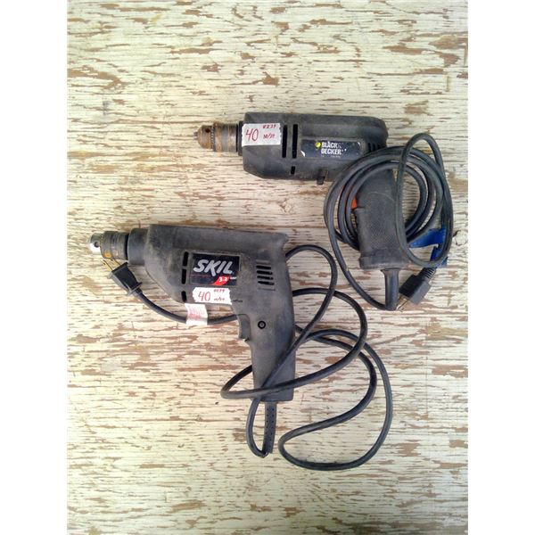 3/8" Skil & Black & Decker drills