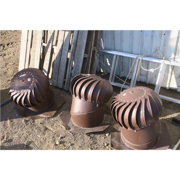 3 brown roof vents