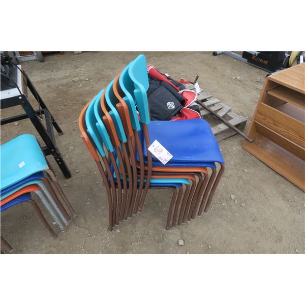 8- plastic back & seat chairs