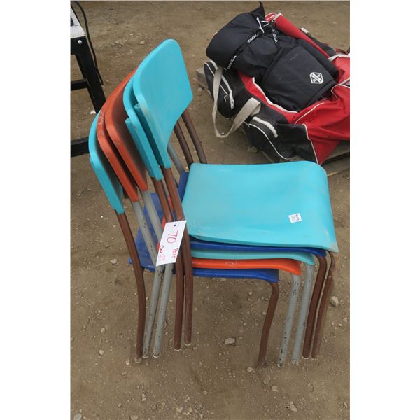 5 - plastic back & seat chairs