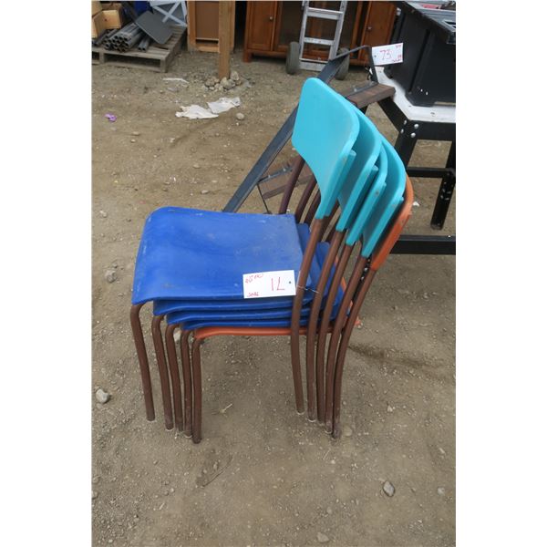 5 - plastic back & seat chairs