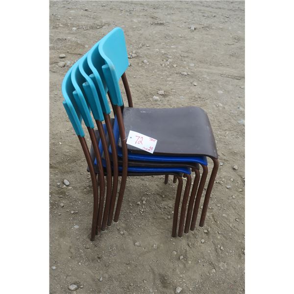5 - plastic back & seat chairs