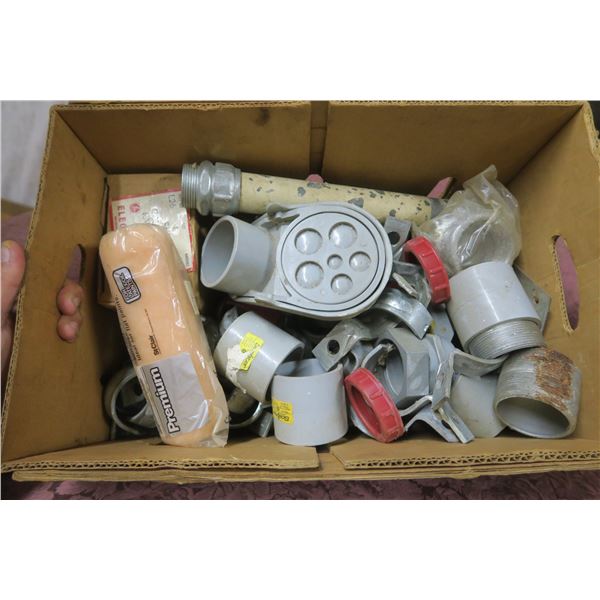 box of misc electrical fittings